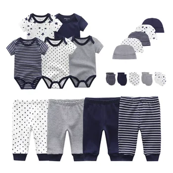 2021 Solid Unisex Nou-Născuți Haine Băiat Copil Costume+Pantaloni+Palarie+Mănuși Fetita Haine Haine de Bumbac Seturi Roupa de bebe 172375