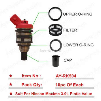 10sets Pentru Nissan Maxima 3.0 L Axului Supapei Injectorului de Combustibil Kituri de Reparații de Calitate Superioară transport Gratuit Pentru AY-RK504 24398
