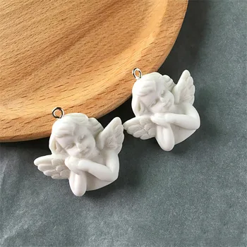 10buc 3D White Aripă de Înger Rășină Farmece Pentru Bijuterii a Face Constatări Kawaii Fata Colier Pandantiv Cercel Cercei Accesorii 2908