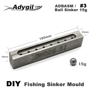 Adygil DIY Pescuit Mingea Sinker Mucegai ADBASM/#3 Mingea Sinker 15g 8 Cavități 35766