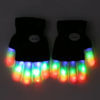 Noutatea Copii Degetului CONDUS Mănuși Rainbow Flash Light Glow Stick Mănuși cu un Deget Mănuși Calde 37276