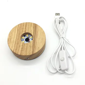 De lemn Lampa de Noapte de Bază Acasă Circular Modern Stil Simplu 85*30mm USB de Înaltă Calitate, Ușor de Cristal Accesorii de Iluminat 40536