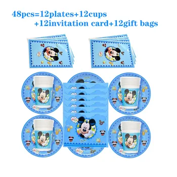30pcs Albastru Desene animate Mickey Mouse-ul Tacamuri de unica folosinta Set Consumabile Partid Ziua de nastere Copil de Dus Copiii Placi de Decor Servetele Cupe 4149