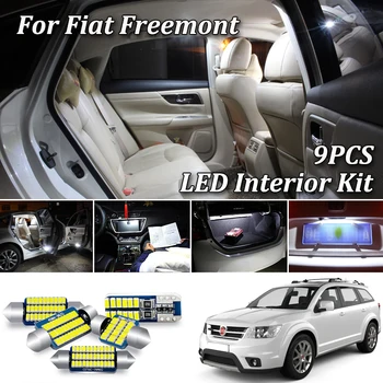 9Pcs Alb Nici o Eroare becuri LED Pentru Fiat Freemont 345 (2011-2018) Accesorii LED interior Hartă Cupola de lumina Portbagaj 42749