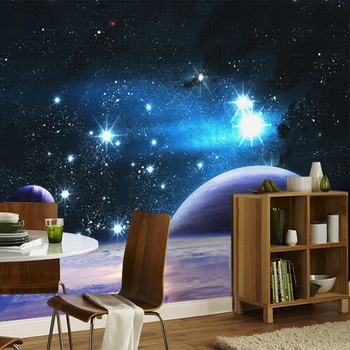 Moderne Personalizate 3D Relief Murală Tapet Pentru Perete Univers Spațiu, Planetă, Stea Strălucitoare Foto Hârtie de Perete Decor Camera Canapea Fundalul 43498