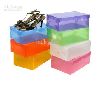 New Sosire Transparente care pot fi Stivuite de Cristal Clar de Plastic pentru Pantofi Clapetă Cutii de Depozitare 10buc per lot Transport Gratuit 5366