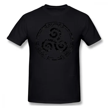 Bărbați Îmbrăcăminte Lup Romantic Film De Groază Homme T-Shirt Alfa, Beta, Omega Rece Negru Cu Maneci Scurte 54549