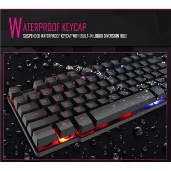 IMice Tastatură de Gaming 104 Taste cu iluminare RGB Mecanice Sentiment Keyboard Joc Tastaturi cu RU Autocolant pentru PC, Laptop 72022