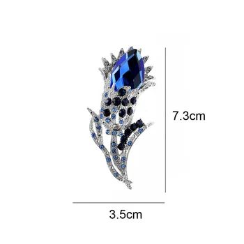 CINDY XIANG Stras Albastru Culoare Floare Broșă Vintgae Mare Pin Broșe Pentru Femei Moda Bijuterii Accesorii feminine 7251
