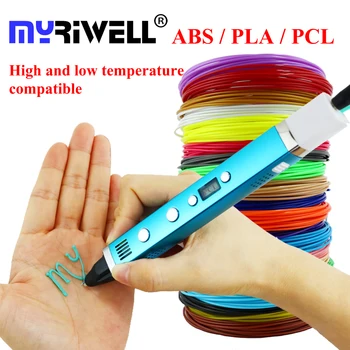 Myriwell 1,75 mm ABS/PLA/PCL 3D DIY Pen Ecran LCD de Încărcare USB Printer 3D Pen 1,75 mm Filament Creative Jucarie Cadou Pentru Copii de Design 73293