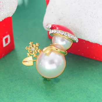 Om De Zăpadă De Crăciun Brosa Bijuterii Email Ace En-Gros Drăguț Perle Haine Decor De Designer Broșe Pentru Femei, Moda Pentru Copii Cadouri