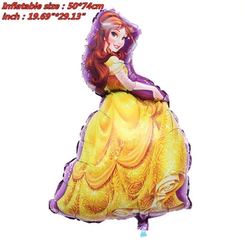 100/50pcs de Desene animate Mare, Belle, Alba ca Zapada, Elsa Printesa 3D Baloane Folie Baby Petrecerea de Ziua Decor Baloane cu Heliu Copil Cadou