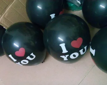 Eveniment consumabile partid balon cu Heliu ziua Îndrăgostiților cadou te iubesc de imprimare Negru de latex, baloane petrecere de 12 țoli 50pcs/lot