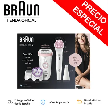 Braun Silk-épil 9 9/975, de sex feminin depilator electric, Beauty Set SensoSmart, uscate sau umede, inclusiv Braun FaceSpa