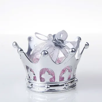 Nunta cutie de bomboane gol coroana de aur / argint de nunta cutie de bomboane sac de tifon pentru decor nunta