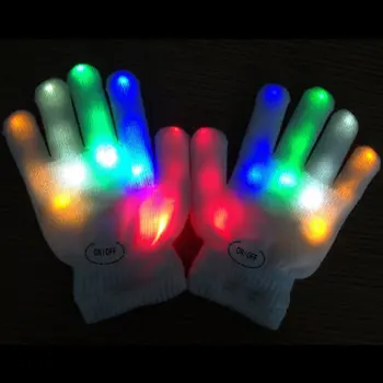 Noutatea Copii Degetului CONDUS Mănuși Rainbow Flash Light Glow Stick Mănuși cu un Deget Mănuși Calde