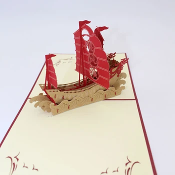 3D Manual Chinez YI-FAN FENG SHUN Barca Totul Merge bine Corabie Felicitari Hârtie carte Poștală Bussiness Cadou