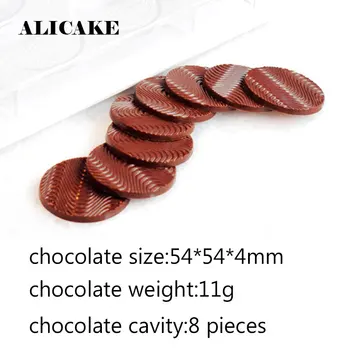 3D de Ciocolata Rotunde Val Matrite Plastic Policarbonat Forme Rotunde de Panificatie produse de Patiserie de Copt Instrumente pentru Ciocolata Formă Tava Matrite