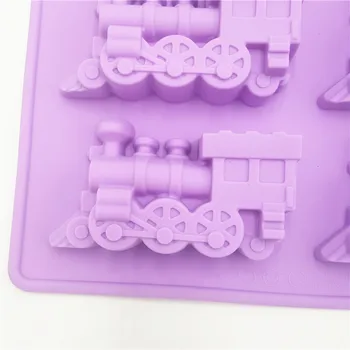 La întâlnire 21.7*19.7*2.5 CM de Tren 3D design Silicon Tort Mucegai de Copt Sapun Matrite de Ciocolata Tava de instrumente DIY